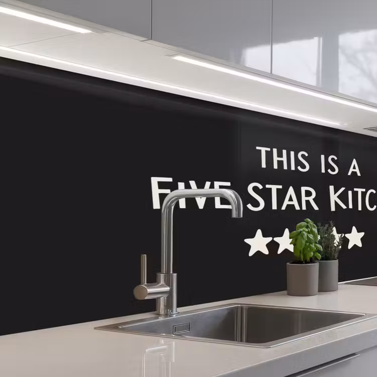 This is a five star kitchen keuken achterwand 2 middel -3d_schuin