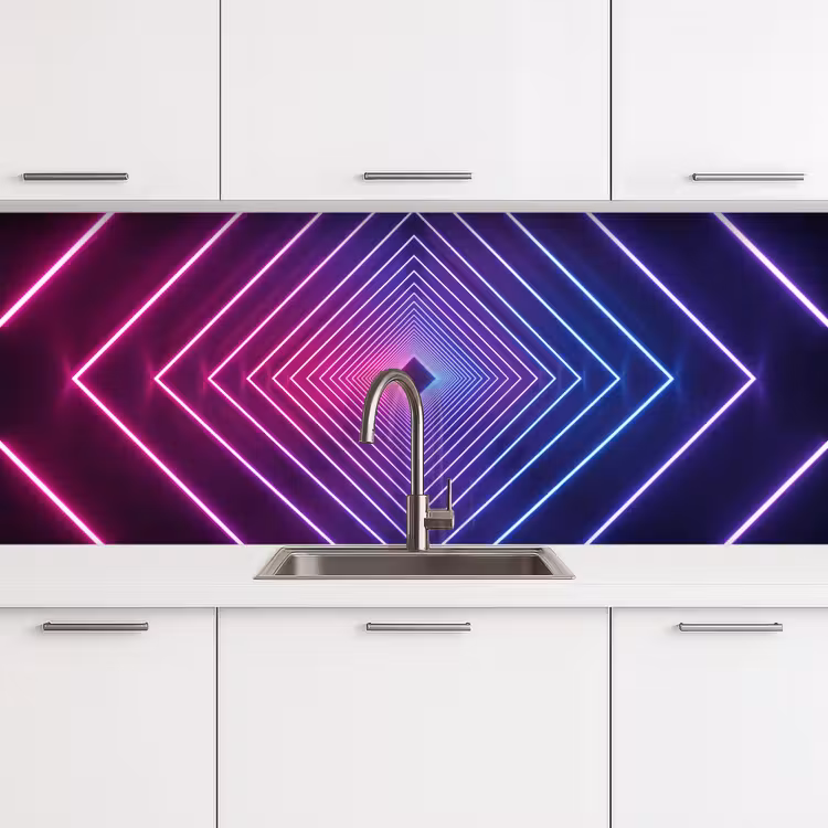 Driedimensionaal - Tunnel - Ruimte keuken achterwand 2 middel -3d