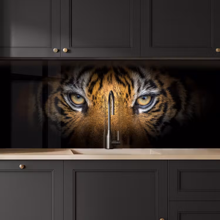 Tijger - Zwart - Dier keuken achterwand 2 middel -sfeer1