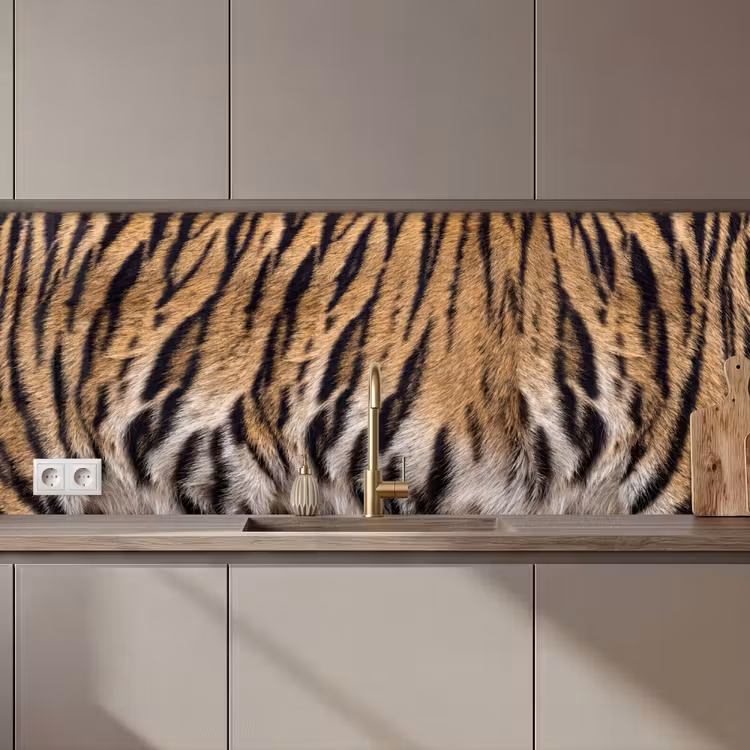 Tijgervacht - Klassiek - Zwart keuken achterwand 2 middel zz_3dshopping