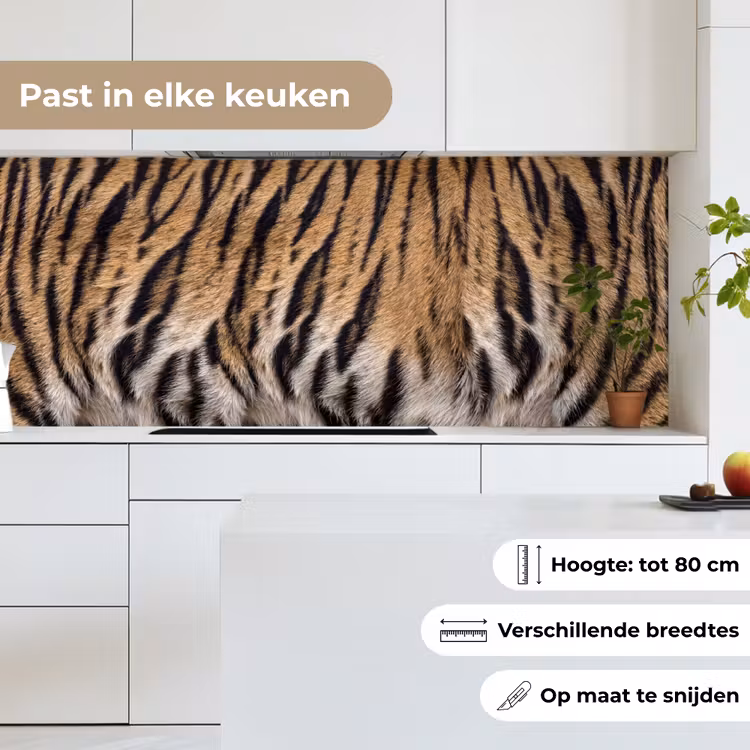 Tijgervacht - Klassiek - Zwart keuken achterwand 2 middel -sfeer4_NL