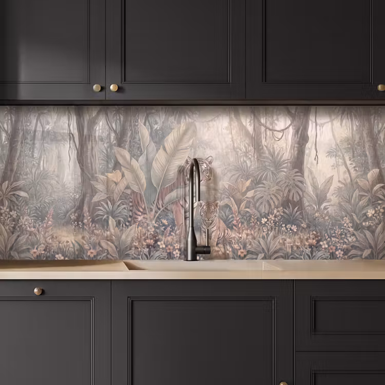 Tijger - Welp - Jungle - Illustratie - Dieren keuken achterwand 2 middel -sfeer1