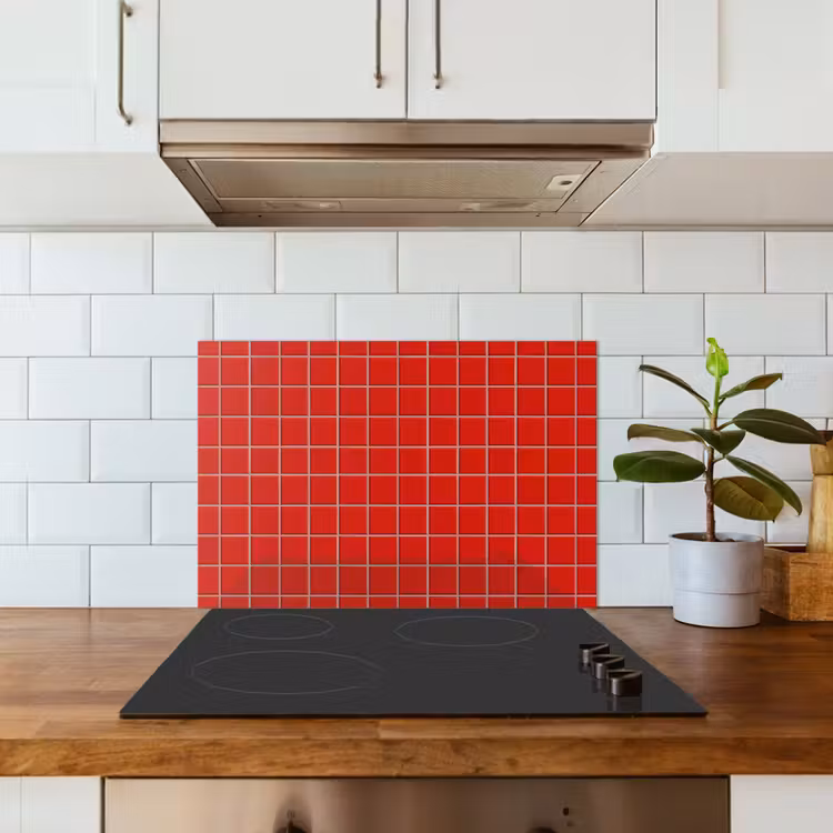 Tegel - Patroon - Kersen - Rood keuken achterwand spatscherm klein 900 -sfeer2
