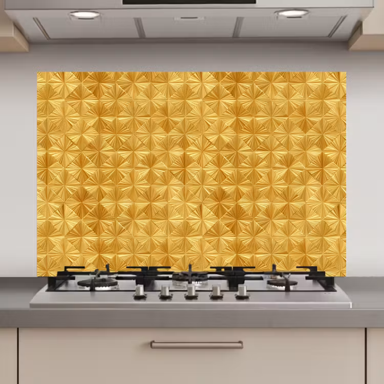 Tegels - Geometrisch - Reliëf - Goud keuken achterwand spatscherm klein 900 -3d_website