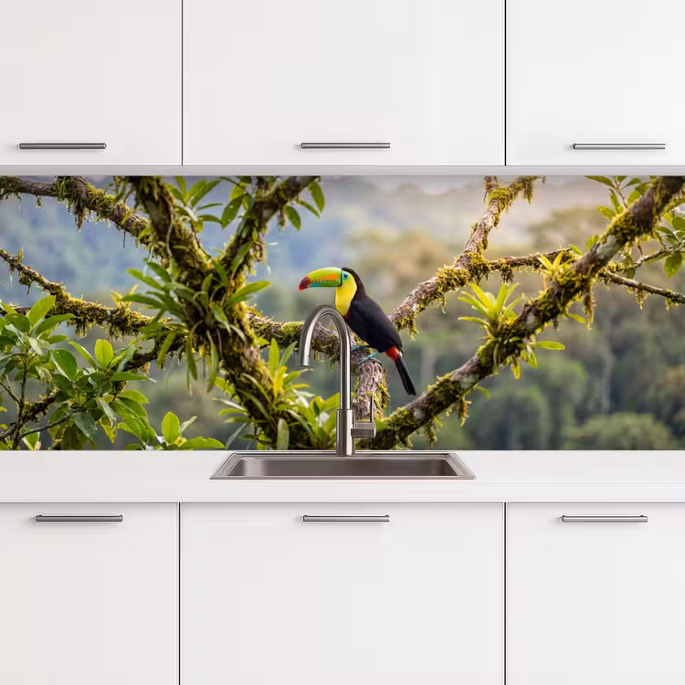Toekan - Jungle - Natuur - Kleurrijk keuken achterwand 2 middel -3d