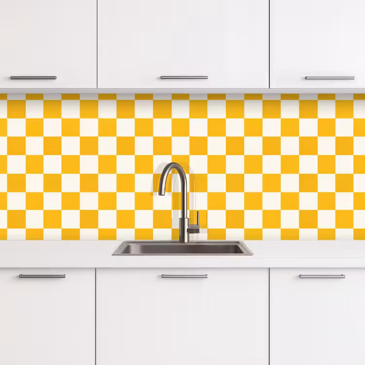 Traditioneel - Patroon - Geel keuken achterwand 2 middel 871 -3d