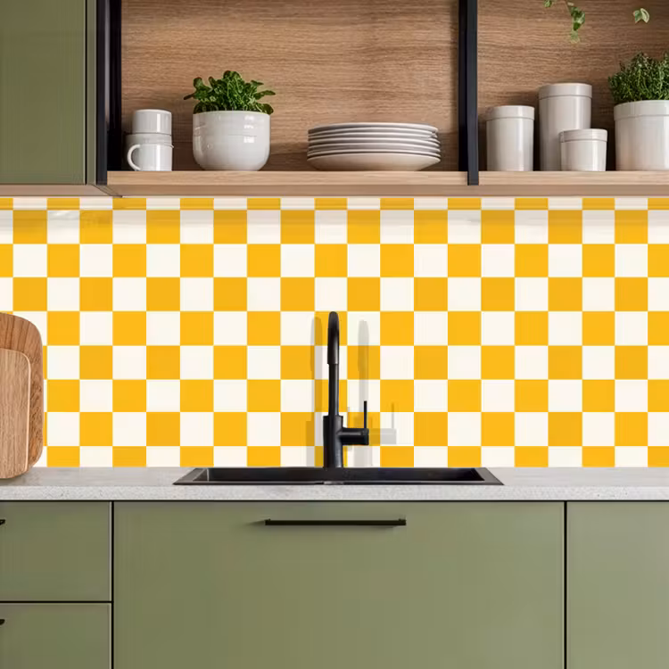 Traditioneel - Patroon - Geel keuken achterwand 2 middel 871 -sfeer3