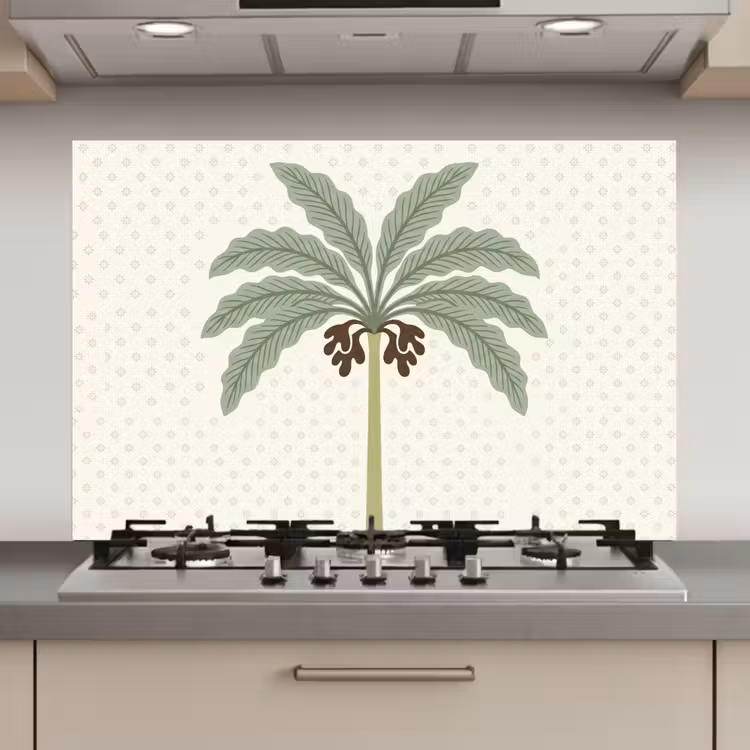 Boom - Bladeren - Groen - Decoratief - Beige keuken achterwand spatscherm klein -3d_website