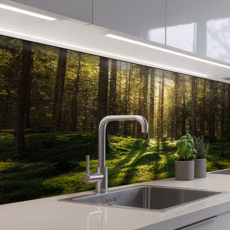 Bomen - Bos - Mos - Planten - Zon - Natuur keuken achterwand sample klein -3d_EN
