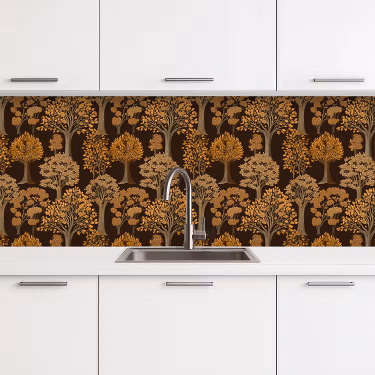 Bomen - Patroon - Bruin keuken achterwand 2 middel 871 -3d