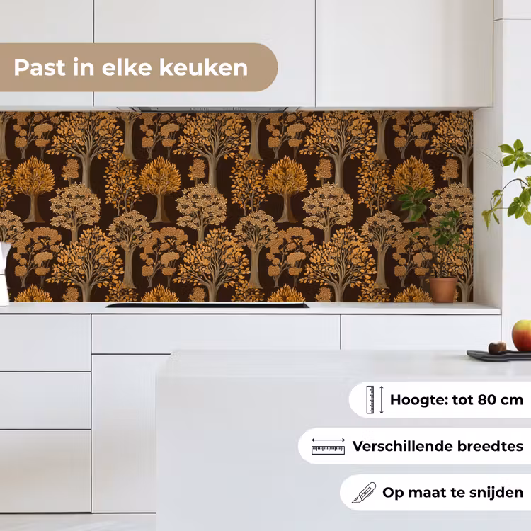 Bomen - Patroon - Bruin keuken achterwand 2 middel 871 -sfeer4_NL