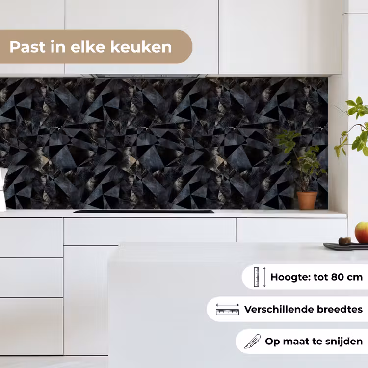 Driehoeken - Abstract - Donker keuken achterwand 2 middel 871 -sfeer4_NL