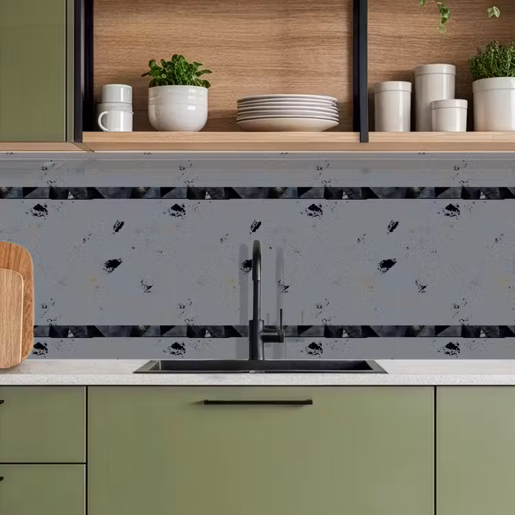 Driehoeken - Abstract - Donker keuken achterwand 2 middel 871 -sfeer3