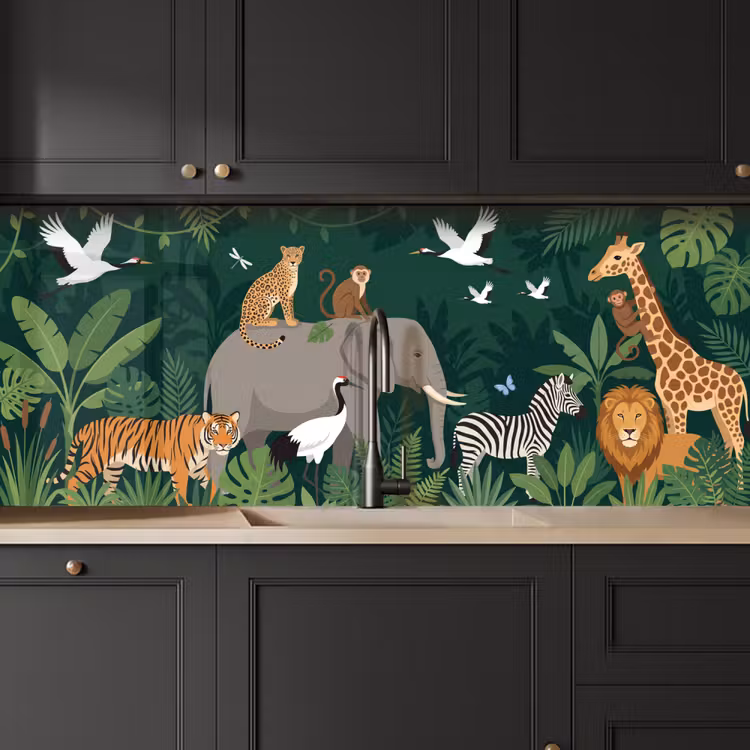 Tropisch - Jungle - Groen keuken achterwand 2 middel -sfeer1