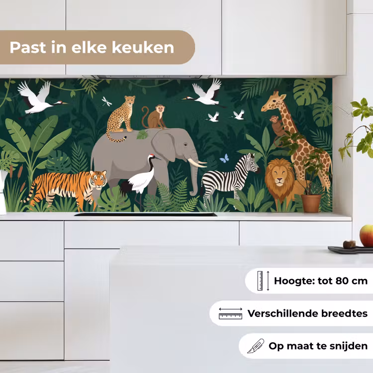 Tropisch - Jungle - Groen keuken achterwand 2 middel -sfeer4_NL