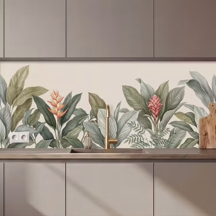 Tropisch - Planten - Modern - Groen keuken achterwand 2 middel zz_3dshopping