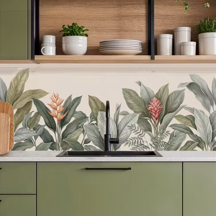 Tropisch - Planten - Modern - Groen keuken achterwand 2 middel -sfeer3