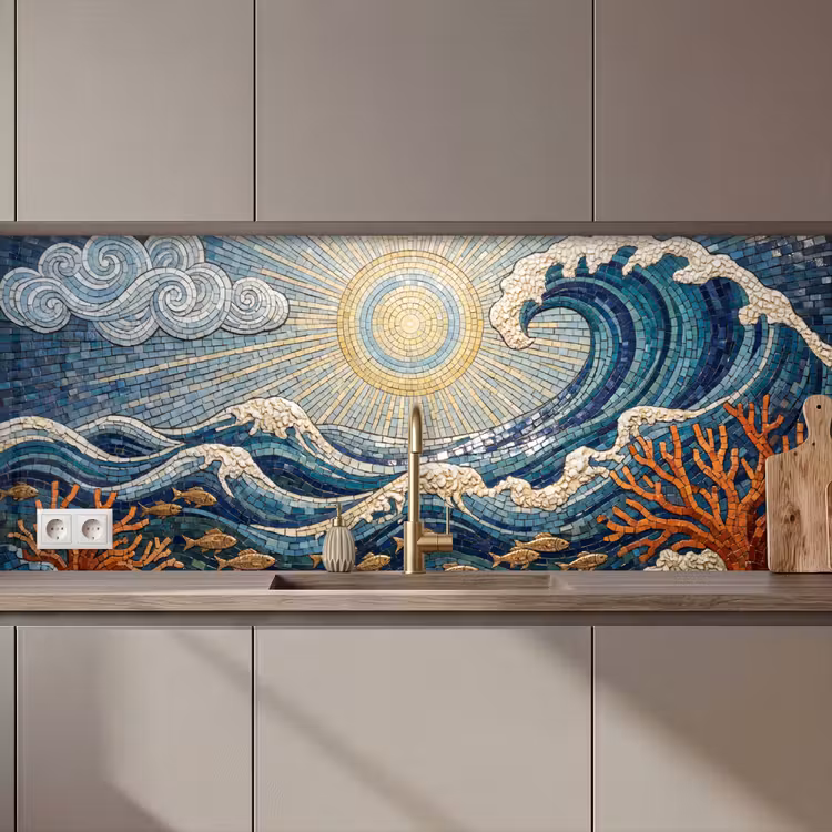 Onderwater - Koraal - Vis - Natuur - Kunst keuken achterwand 2 middel zz_3dshopping
