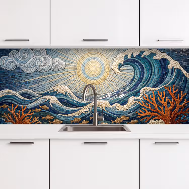 Onderwater - Koraal - Vis - Natuur - Kunst keuken achterwand 2 middel -3d