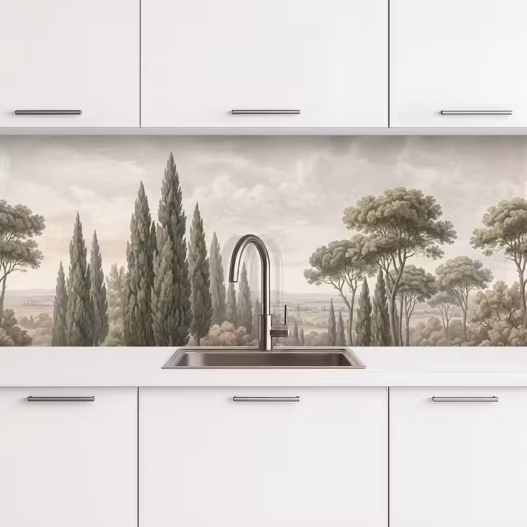 Vallei - Bos - Natuur - Groen keuken achterwand 2 middel -3d