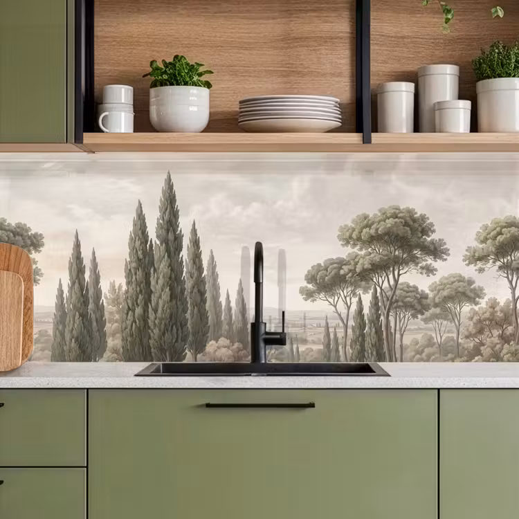Vallei - Bos - Natuur - Groen keuken achterwand 2 middel -sfeer3