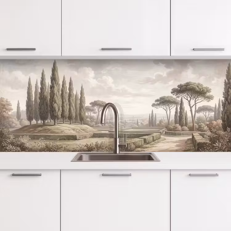 Vallei - Tuin - Natuur - Groen keuken achterwand 2 middel -3d