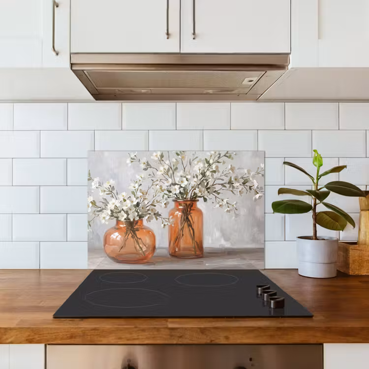 Vazen - Bloemen - Oranje keuken achterwand 2 middel -sfeer1