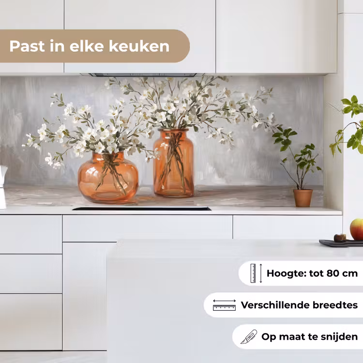 Vazen - Bloemen - Oranje keuken achterwand 2 middel -sfeer4_NL