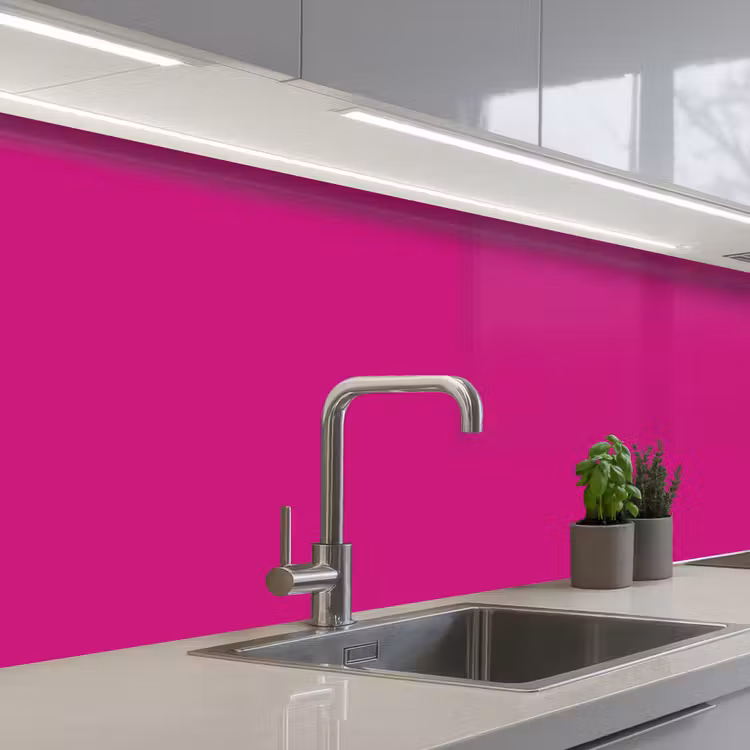 Velvet - Magenta - Roze keuken achterwand 2 middel 871 -3d_schuin