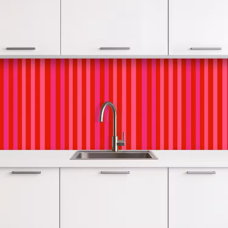 Verticaal - Strepen - Roze keuken achterwand 2 middel 871 -3d