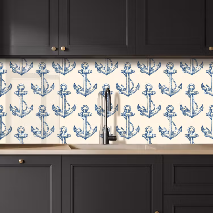 Vintage - Anker - Strand - Zee - Patronen keuken achterwand 2 middel 871 -sfeer1
