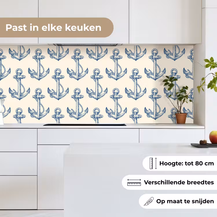 Vintage - Anker - Strand - Zee - Patronen keuken achterwand 2 middel 871 -sfeer4_NL