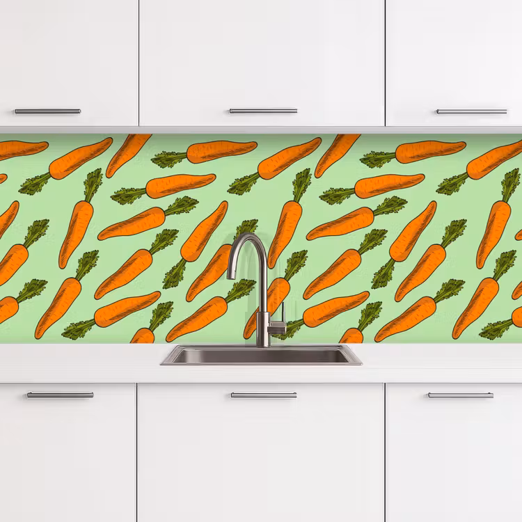 Vintage - Wortel - Patronen - Groente keuken achterwand 2 middel 871 -3d