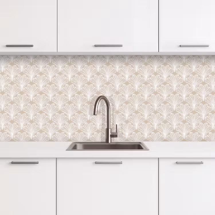 Vintage - Waaier -Crème keuken achterwand 2 middel 871 -3d