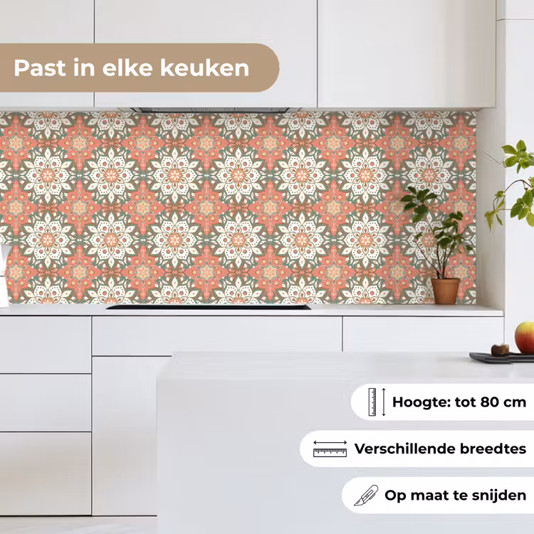 Vintage - Bloemen - Mandala - Patronen keuken achterwand 2 middel 871 -sfeer4_NL