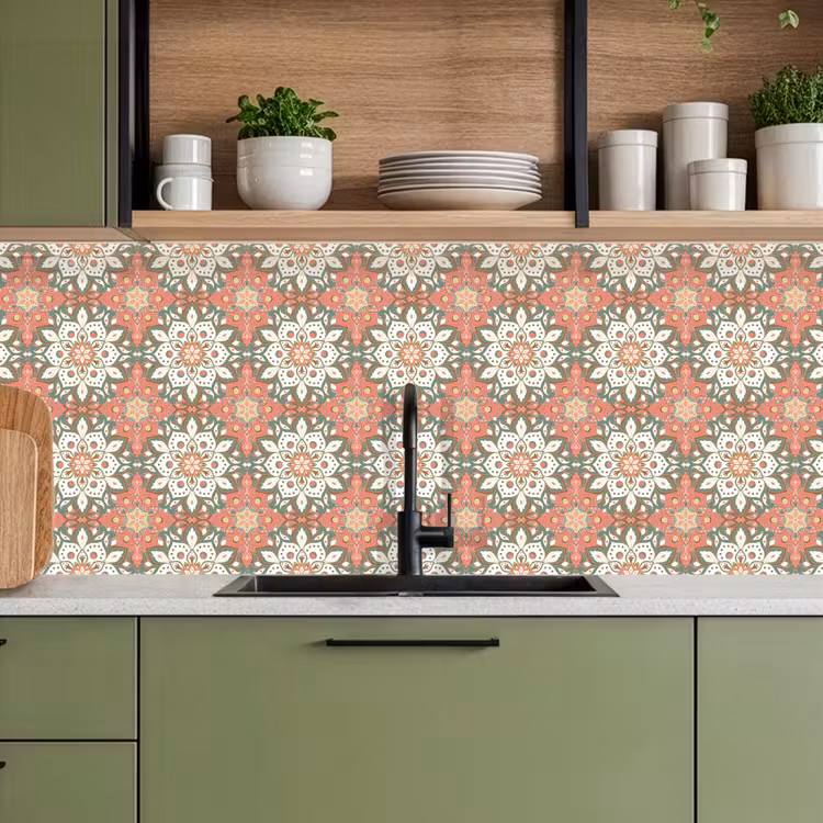 Vintage - Bloemen - Mandala - Patronen keuken achterwand 2 middel 871 -sfeer3