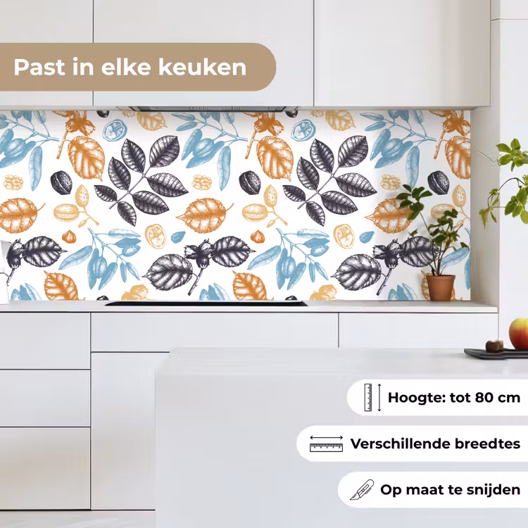 Vintage - Bladeren - Noot - Patronen keuken achterwand 2 middel 871 -sfeer4_NL