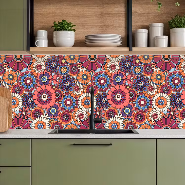 Vintage - Patronen - Bloemen - Planten keuken achterwand 2 middel 871 -sfeer3