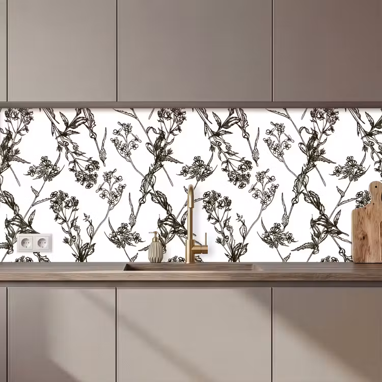 Vintage - Planten - Bloemen - Patronen keuken achterwand 2 middel 871 zz_3dshopping