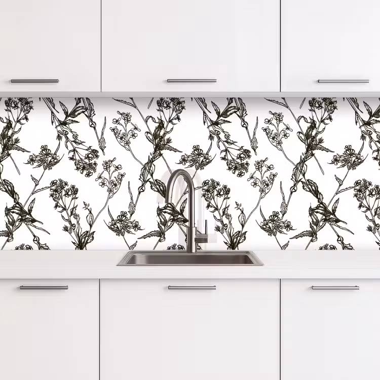 Vintage - Planten - Bloemen - Patronen keuken achterwand 2 middel 871 -3d