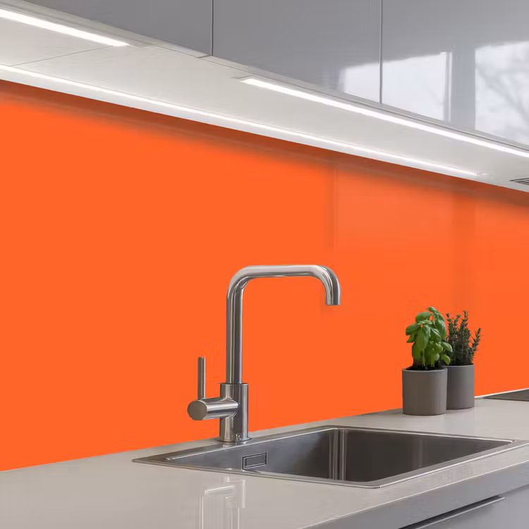 Vivid - Amber - Oranje keuken achterwand 2 middel 871 -3d_schuin