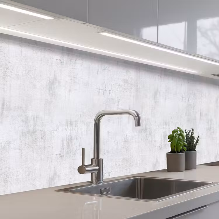 Muur - Geverfd - Wit - Onafgewerkt keuken achterwand 2 middel 871 -3d_schuin