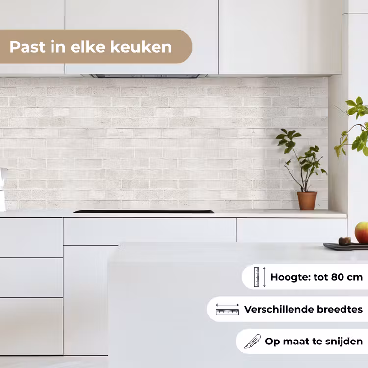 Muur - Wit - Bakstenen keuken achterwand 2 middel 871 -sfeer4_NL