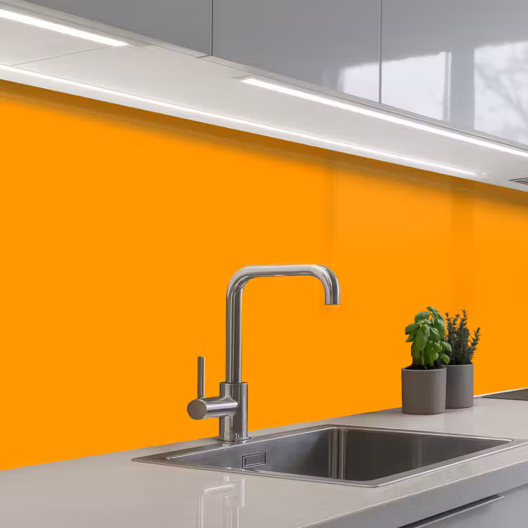Warm - Ochre - Oranje keuken achterwand 2 middel 871 -3d_schuin