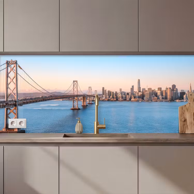 Water - Brug - Skyline - Modern keuken achterwand 2 middel zz_3dshopping