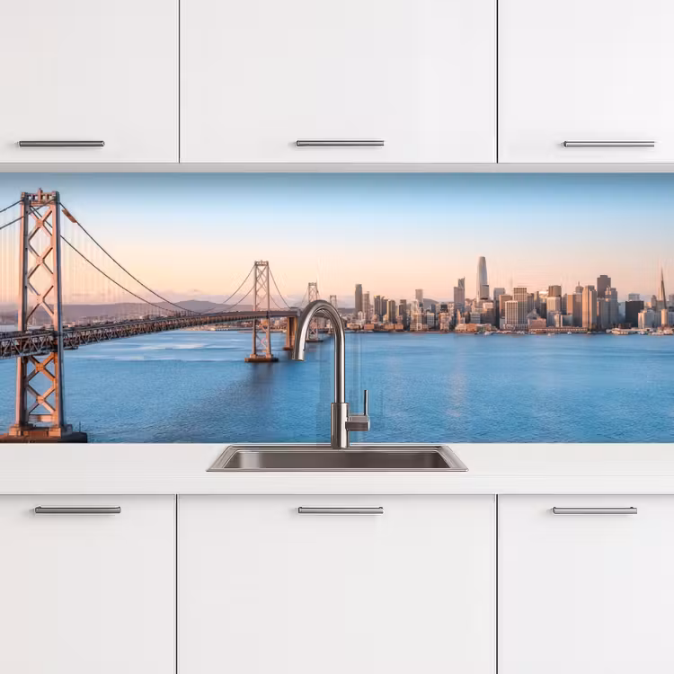 Water - Brug - Skyline - Modern keuken achterwand 2 middel -3d