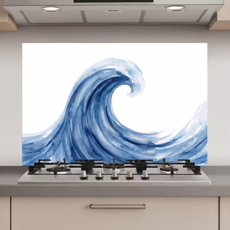 Water - Beweging - Natuur - Modern - Blauw keuken achterwand spatscherm klein -3d_website