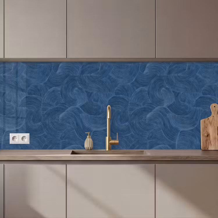 Golven - Textuur - Patroon - Blauw keuken achterwand 2 middel 871 zz_3dshopping