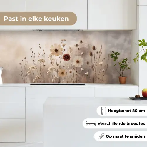 Wilde bloemen - Botanisch - Vintage - Natuur - Rustiek keuken achterwand 2 middel -sfeer4_NL