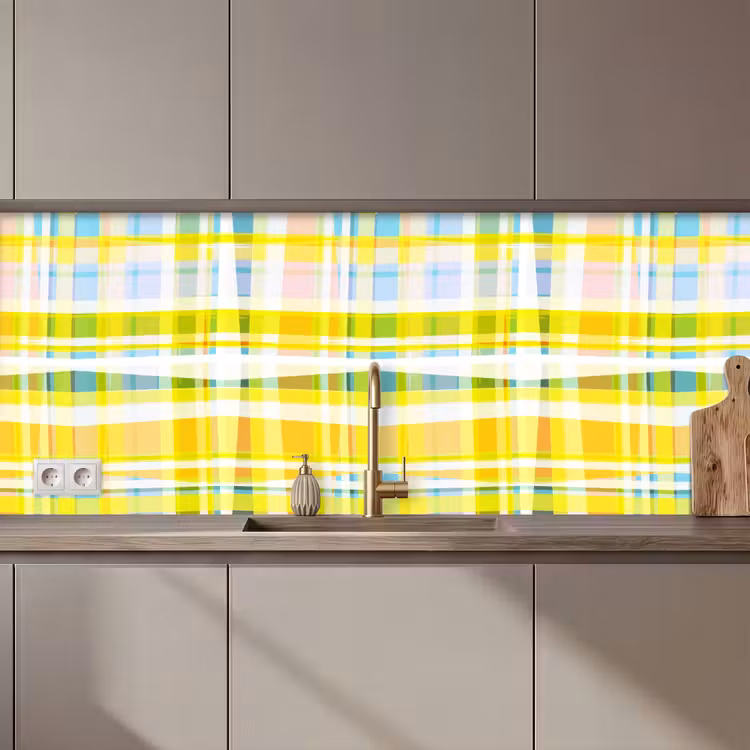 Geel - Patroon - Zomer keuken achterwand 2 middel 871 zz_3dshopping